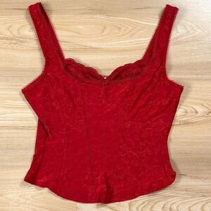 Vintage Ariadne Red Lace Corset Cami – Size M